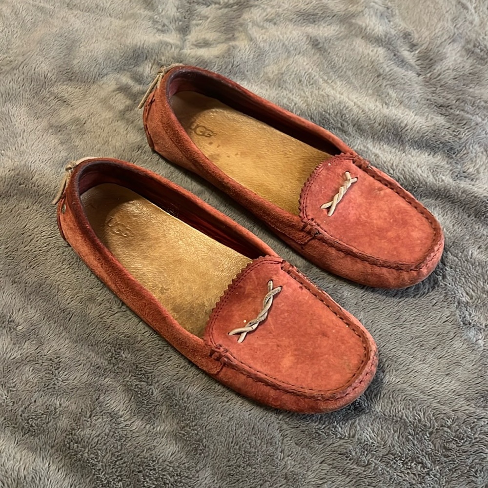 UGG Red Suede Loafers